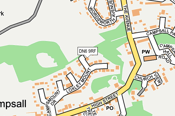 DN6 9RF map - OS OpenMap – Local (Ordnance Survey)