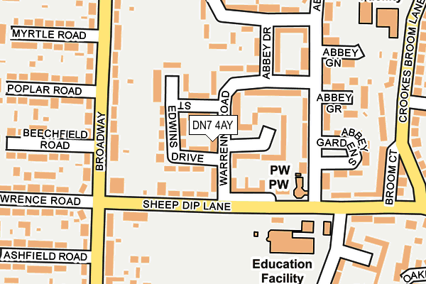 DN7 4AY map - OS OpenMap – Local (Ordnance Survey)