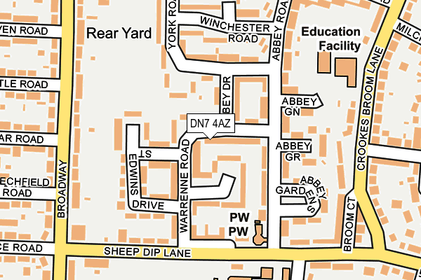 DN7 4AZ map - OS OpenMap – Local (Ordnance Survey)