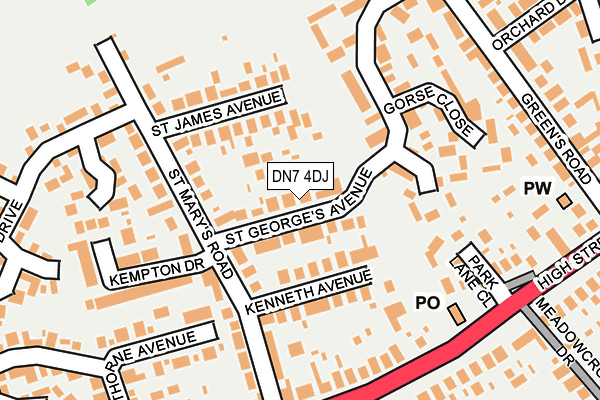 DN7 4DJ map - OS OpenMap – Local (Ordnance Survey)