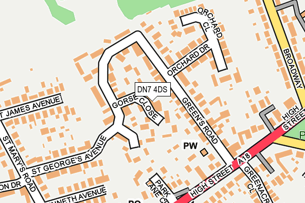 DN7 4DS map - OS OpenMap – Local (Ordnance Survey)