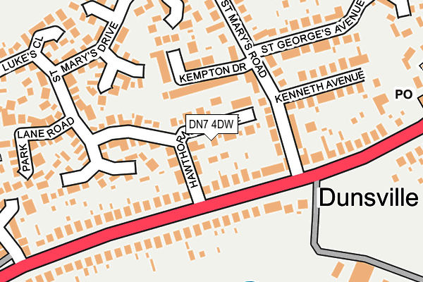 DN7 4DW map - OS OpenMap – Local (Ordnance Survey)