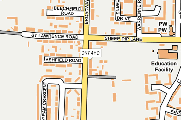 DN7 4HD map - OS OpenMap – Local (Ordnance Survey)