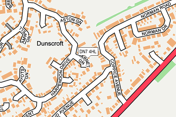 DN7 4HL map - OS OpenMap – Local (Ordnance Survey)