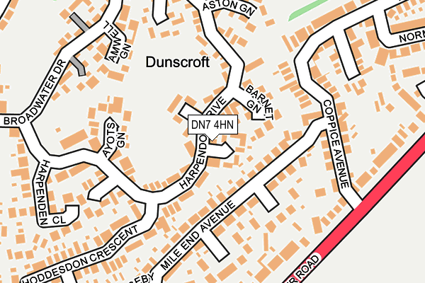 DN7 4HN map - OS OpenMap – Local (Ordnance Survey)