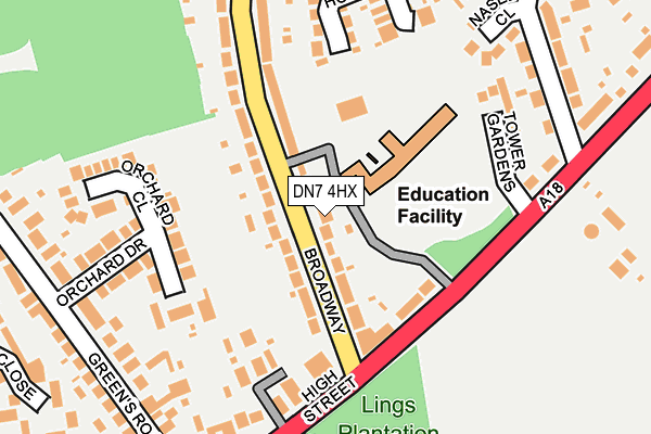 DN7 4HX map - OS OpenMap – Local (Ordnance Survey)