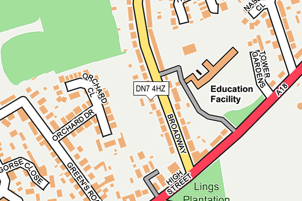 DN7 4HZ map - OS OpenMap – Local (Ordnance Survey)