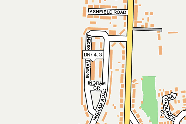 DN7 4JG map - OS OpenMap – Local (Ordnance Survey)