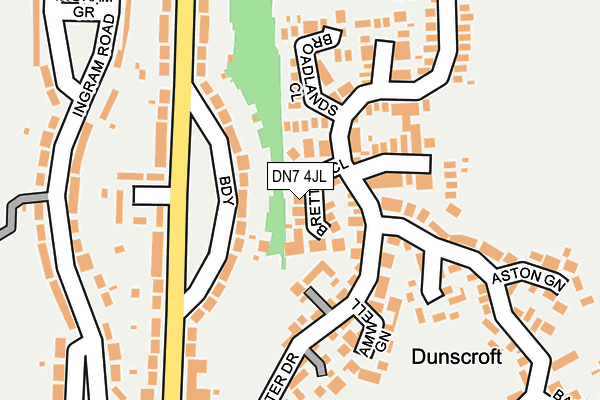 DN7 4JL map - OS OpenMap – Local (Ordnance Survey)
