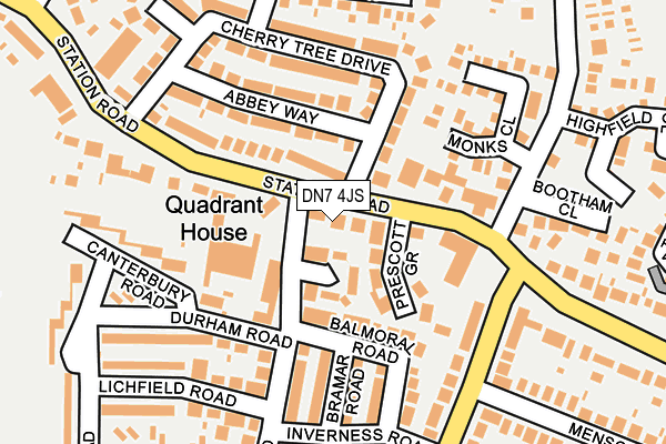 DN7 4JS map - OS OpenMap – Local (Ordnance Survey)