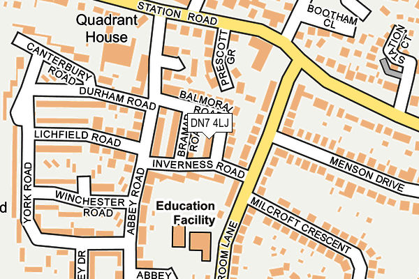 DN7 4LJ map - OS OpenMap – Local (Ordnance Survey)