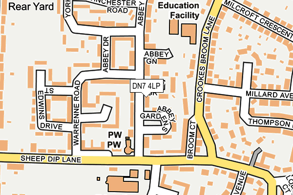 DN7 4LP map - OS OpenMap – Local (Ordnance Survey)