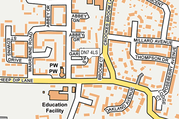 DN7 4LS map - OS OpenMap – Local (Ordnance Survey)