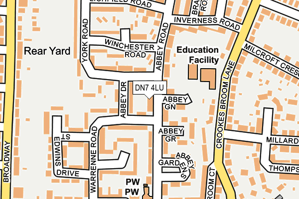 DN7 4LU map - OS OpenMap – Local (Ordnance Survey)