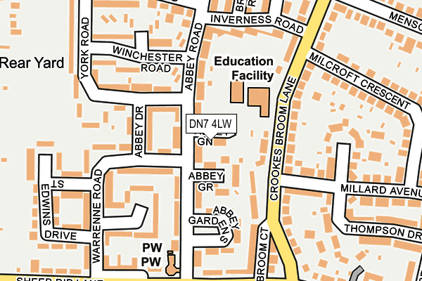 DN7 4LW map - OS OpenMap – Local (Ordnance Survey)