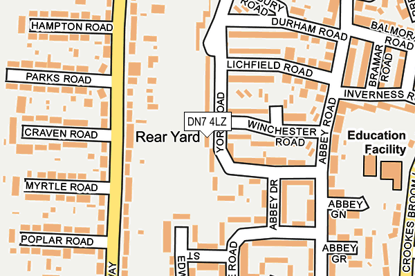 DN7 4LZ map - OS OpenMap – Local (Ordnance Survey)