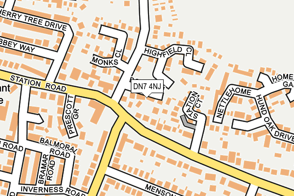 DN7 4NJ map - OS OpenMap – Local (Ordnance Survey)