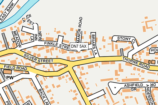 DN7 5AX map - OS OpenMap – Local (Ordnance Survey)
