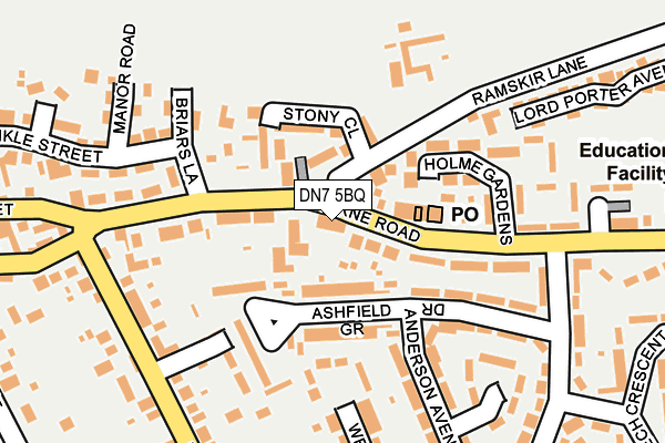 DN7 5BQ map - OS OpenMap – Local (Ordnance Survey)