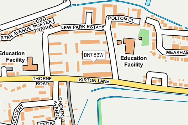 DN7 5BW map - OS OpenMap – Local (Ordnance Survey)