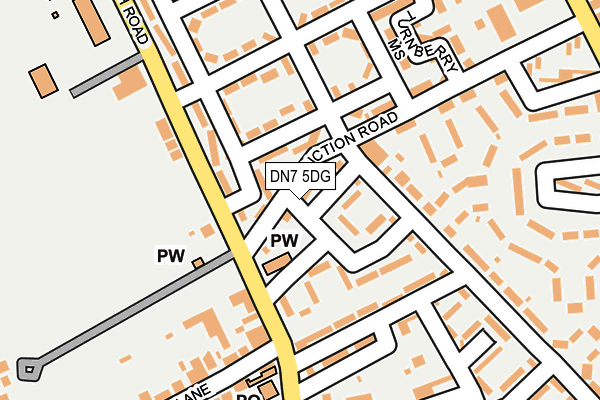 DN7 5DG map - OS OpenMap – Local (Ordnance Survey)