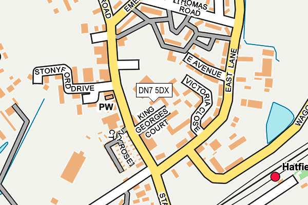 DN7 5DX map - OS OpenMap – Local (Ordnance Survey)