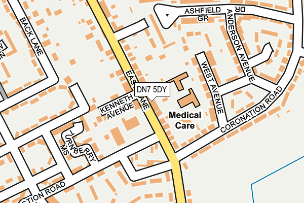 DN7 5DY map - OS OpenMap – Local (Ordnance Survey)