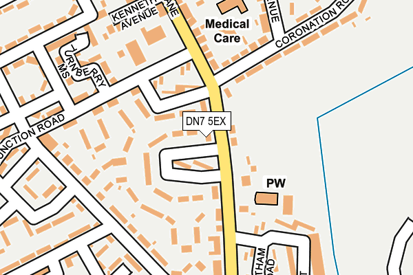 DN7 5EX map - OS OpenMap – Local (Ordnance Survey)