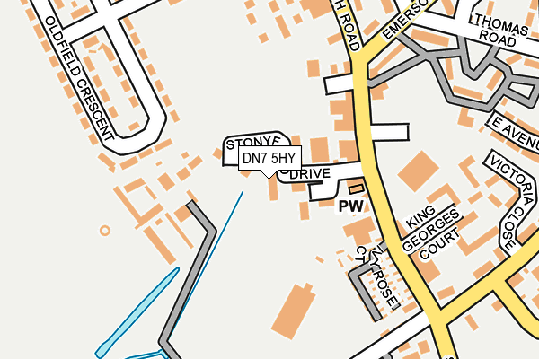 DN7 5HY map - OS OpenMap – Local (Ordnance Survey)