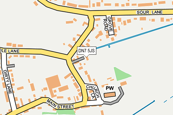 DN7 5JS map - OS OpenMap – Local (Ordnance Survey)