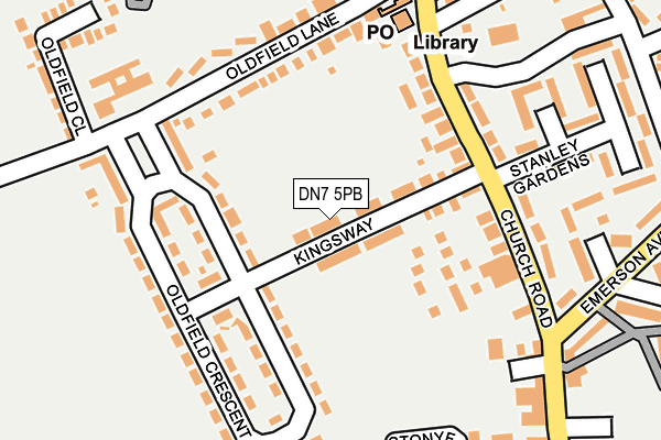 DN7 5PB map - OS OpenMap – Local (Ordnance Survey)