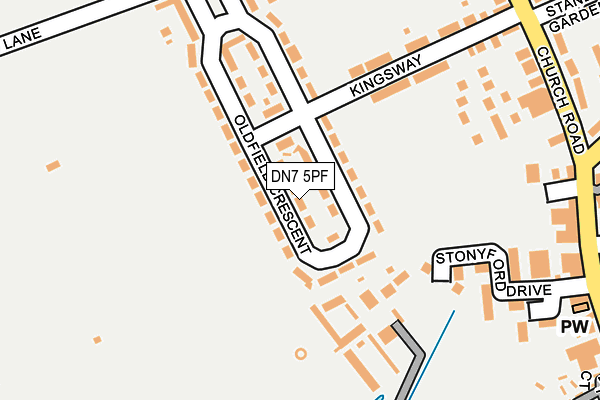 DN7 5PF map - OS OpenMap – Local (Ordnance Survey)