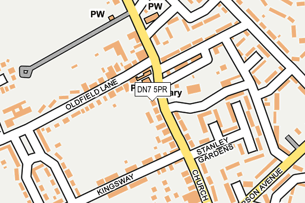 DN7 5PR map - OS OpenMap – Local (Ordnance Survey)