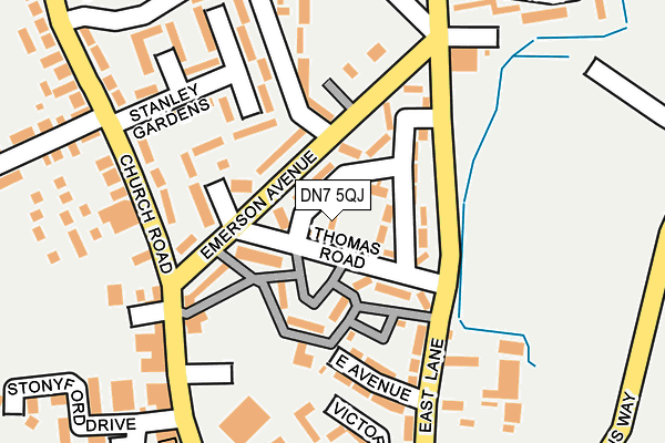 DN7 5QJ map - OS OpenMap – Local (Ordnance Survey)