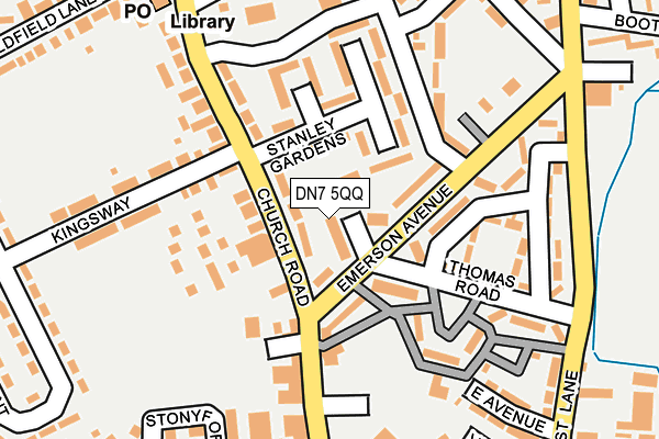 DN7 5QQ map - OS OpenMap – Local (Ordnance Survey)