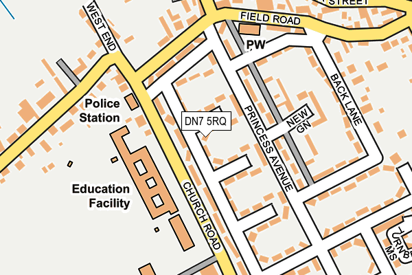 DN7 5RQ map - OS OpenMap – Local (Ordnance Survey)