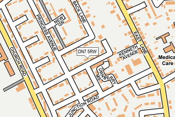 DN7 5RW map - OS OpenMap – Local (Ordnance Survey)
