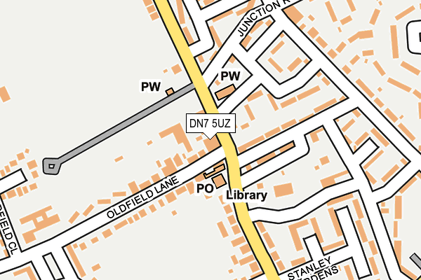 DN7 5UZ map - OS OpenMap – Local (Ordnance Survey)