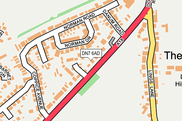 DN7 6AD map - OS OpenMap – Local (Ordnance Survey)