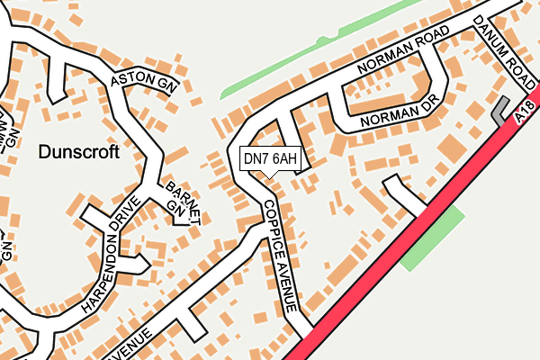 DN7 6AH map - OS OpenMap – Local (Ordnance Survey)