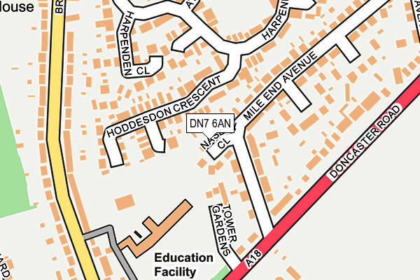 DN7 6AN map - OS OpenMap – Local (Ordnance Survey)