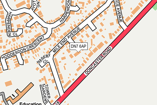 DN7 6AP map - OS OpenMap – Local (Ordnance Survey)