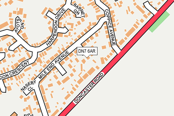 DN7 6AR map - OS OpenMap – Local (Ordnance Survey)