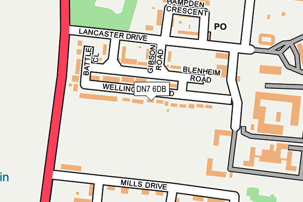 DN7 6DB map - OS OpenMap – Local (Ordnance Survey)