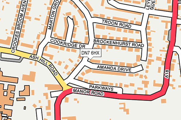 DN7 6HX map - OS OpenMap – Local (Ordnance Survey)
