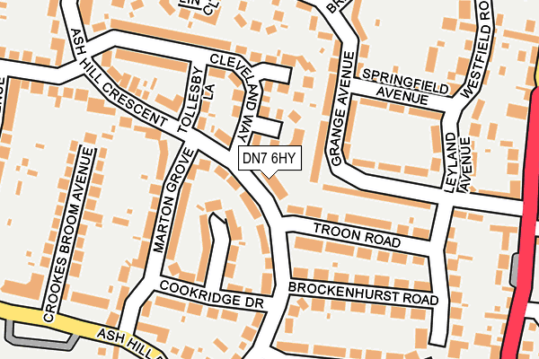DN7 6HY map - OS OpenMap – Local (Ordnance Survey)