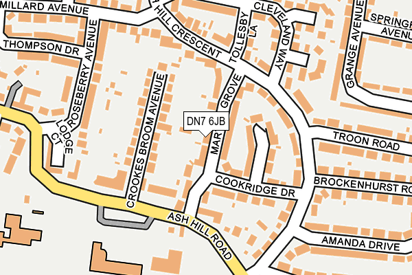 DN7 6JB map - OS OpenMap – Local (Ordnance Survey)