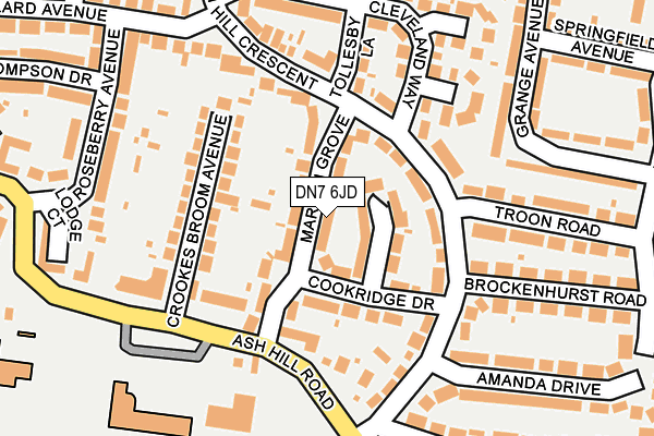 DN7 6JD map - OS OpenMap – Local (Ordnance Survey)