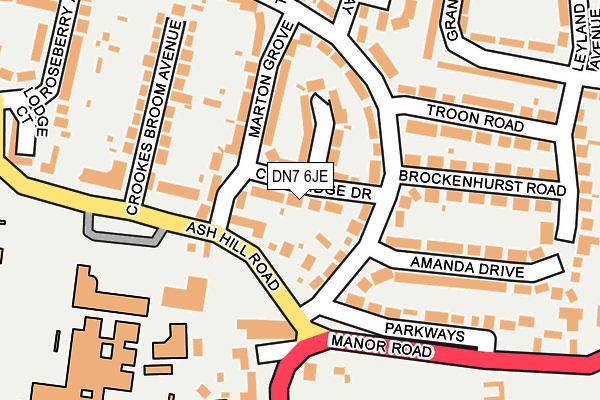 DN7 6JE map - OS OpenMap – Local (Ordnance Survey)