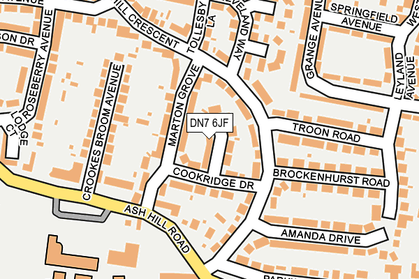 DN7 6JF map - OS OpenMap – Local (Ordnance Survey)